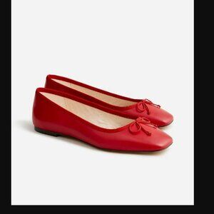 J.Crew Quinn square-toe ballet flats VINTAGE RED IMPOSSIBLE TO FIND! SOLD OUT!!